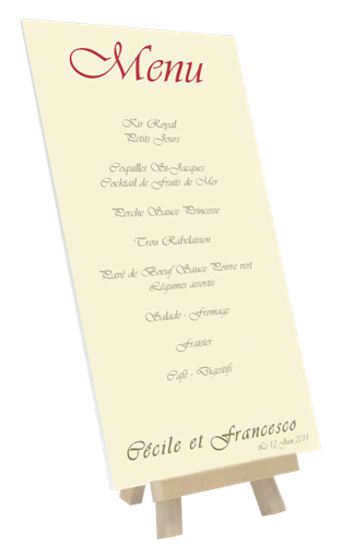 menu mariage france et italie