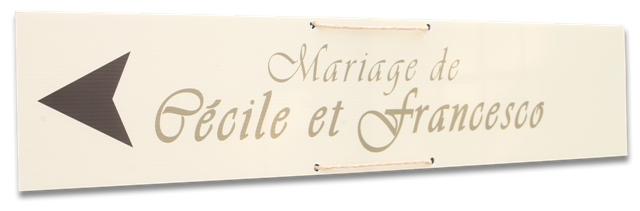 Panneau direction mariage france et italie