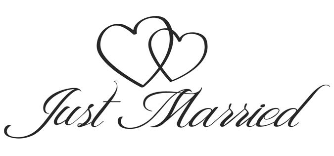 50cm Just Married Mariage épouser coeur des autocollants sticker autocollant No 3